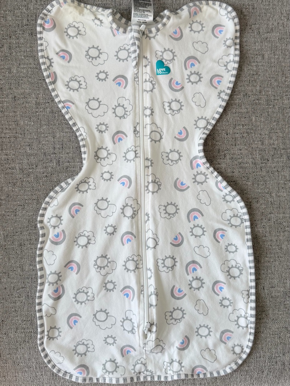 love to dream baby swaddle small white with rainbows